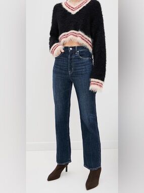 Pistola Cassie Petite High Rise Straight Jeans Dark Wash Cultivate 31P